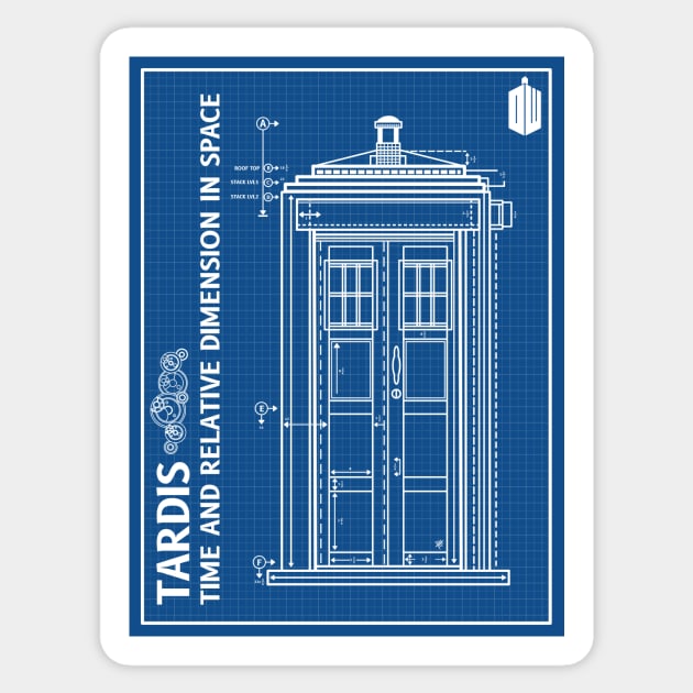 Doctor who - Blue Tardis Sticker by Innsmouth